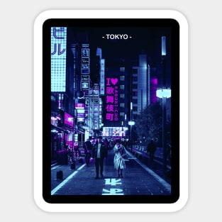 Tokyo Street Neon Synthwave Sticker